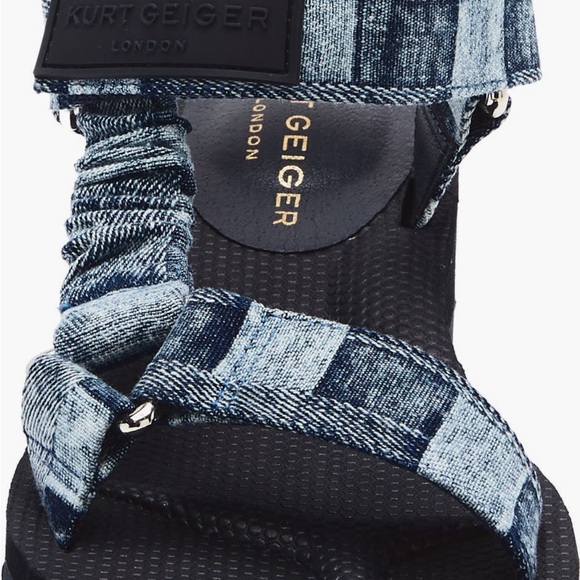 Kurt Geiger Blue Denim Women's Sandals - Picture 3 of 8